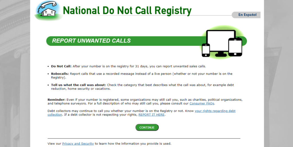 report unwanted calls