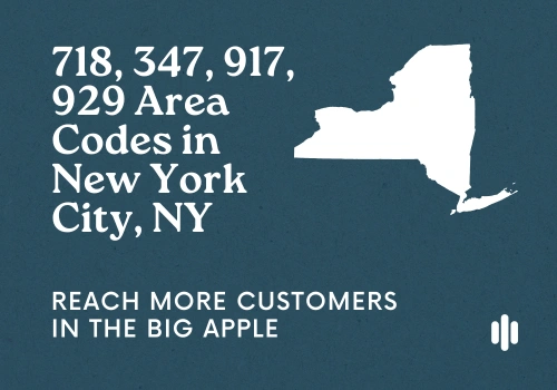 718, 347, 917, 929 Area Codes in New York City, NY