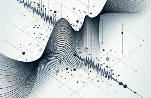 modern illustration of a linear sound wave with data points along the wave