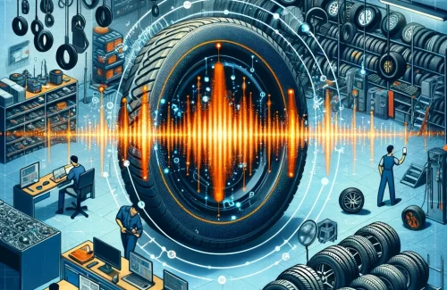 scientific-looking sound wave with data points into a tire shop setting - Automotive Customer Experience Strategies